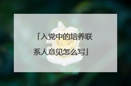 入党中的培养联系人意见怎么写