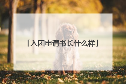 入团申请书长什么样