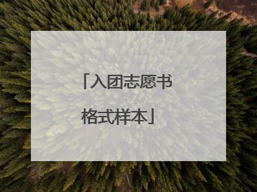 入团志愿书格式样本