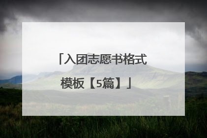 入团志愿书格式模板【5篇】