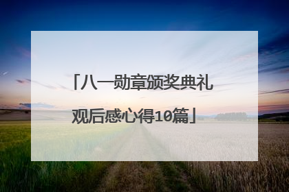 八一勋章颁奖典礼观后感心得10篇