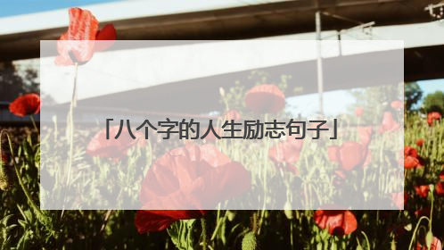 八个字的人生励志句子