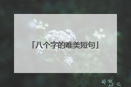 八个字的唯美短句