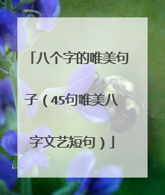 八个字的唯美句子（45句唯美八字文艺短句）