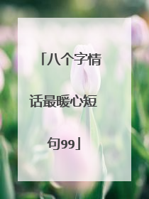 八个字情话最暖心短句99