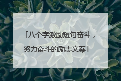 八个字激励短句奋斗，努力奋斗的励志文案