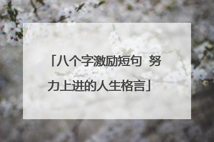 八个字激励短句 努力上进的人生格言