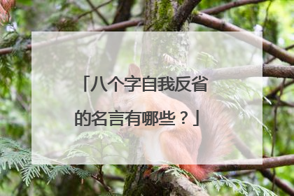 八个字自我反省的名言有哪些？