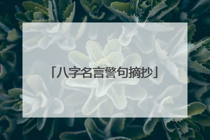 八字名言警句摘抄