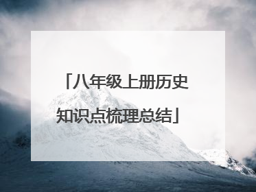 八年级上册历史知识点梳理总结
