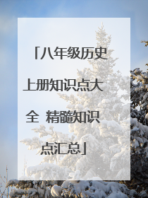 八年级历史上册知识点大全 精髓知识点汇总