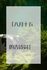 八月十五的古诗词