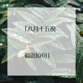 八月十五祝福语短句