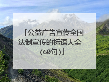 公益广告宣传全国法制宣传的标语大全 (60句)