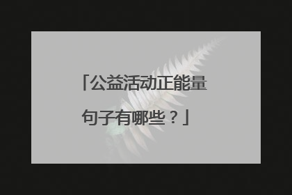 公益活动正能量句子有哪些？