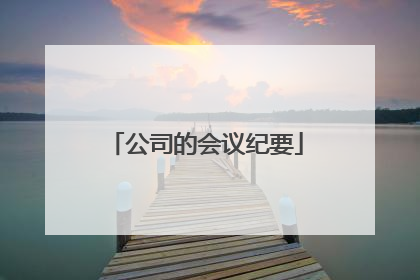 公司的会议纪要