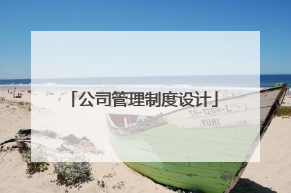 公司管理制度设计