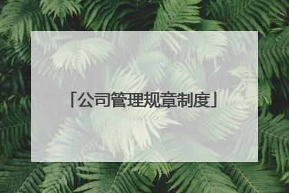 公司管理规章制度