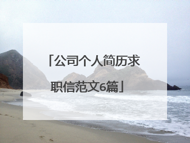 公司个人简历求职信范文6篇