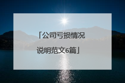 公司亏损情况说明范文6篇