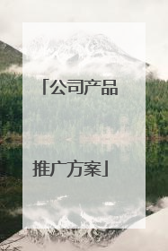 公司产品推广方案