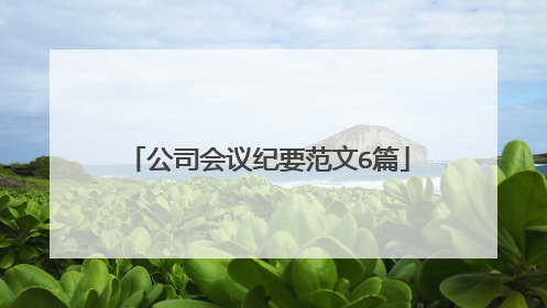 公司会议纪要范文6篇