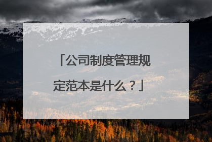 公司制度管理规定范本是什么？