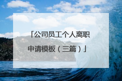 公司员工个人离职申请模板（三篇）