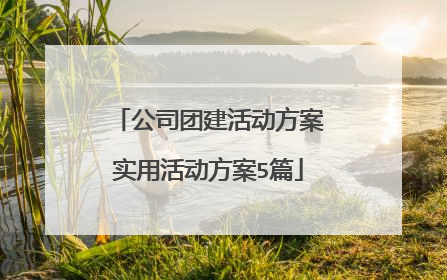公司团建活动方案实用活动方案5篇