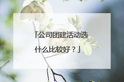 公司团建活动选什么比较好？