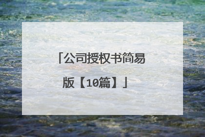 公司授权书简易版【10篇】