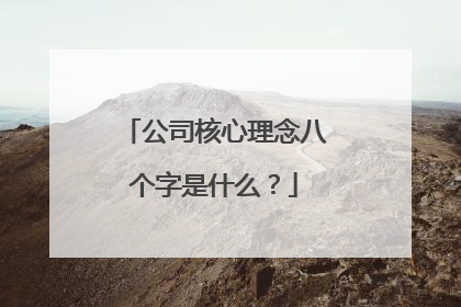 公司核心理念八个字是什么？