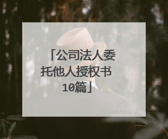 公司法人委托他人授权书10篇