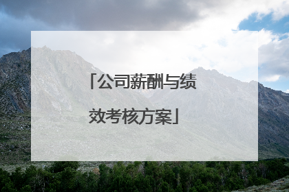 公司薪酬与绩效考核方案