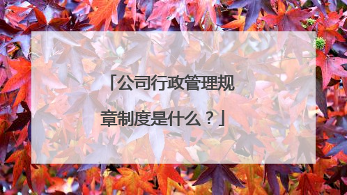 公司行政管理规章制度是什么？