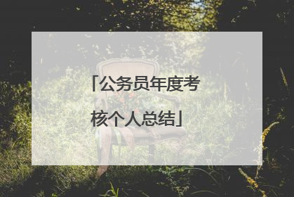 公务员年度考核个人总结