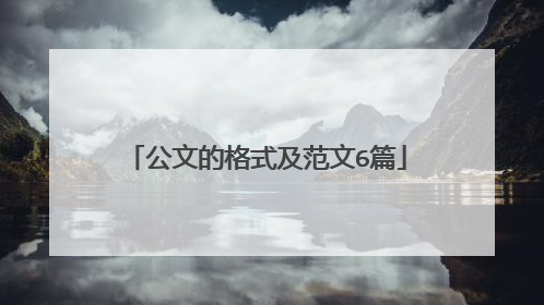 公文的格式及范文6篇