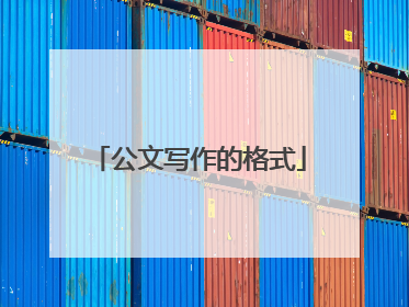 公文写作的格式