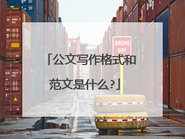 公文写作格式和范文是什么?