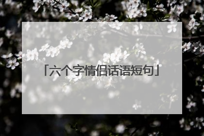 六个字情侣话语短句