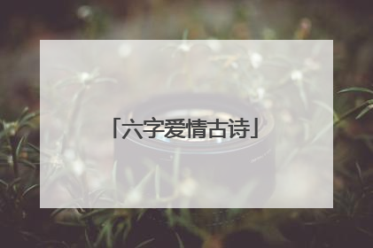 六字爱情古诗