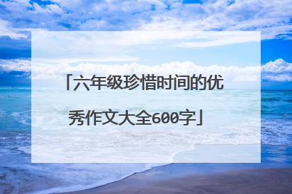 六年级珍惜时间的优秀作文大全600字