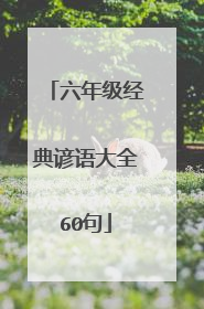 六年级经典谚语大全60句