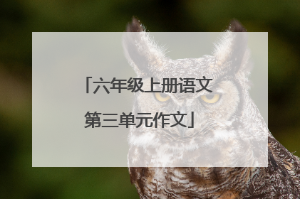 六年级上册语文第三单元作文