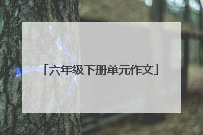 六年级下册单元作文