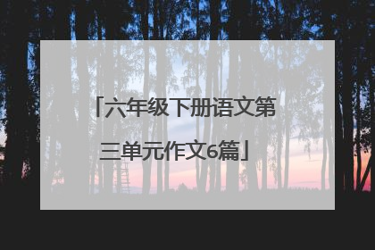 六年级下册语文第三单元作文6篇