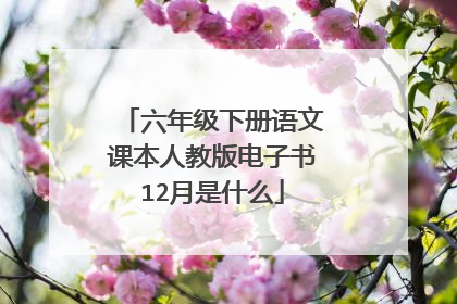 六年级下册语文课本人教版电子书12月是什么