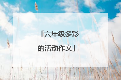 六年级多彩的活动作文