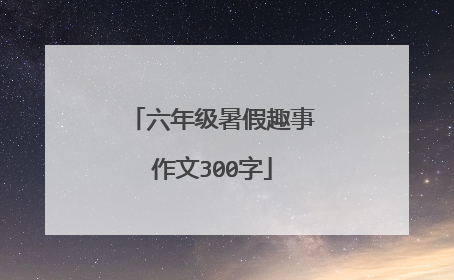 六年级暑假趣事作文300字