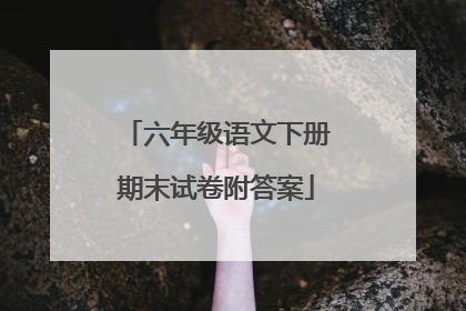 六年级语文下册期末试卷附答案